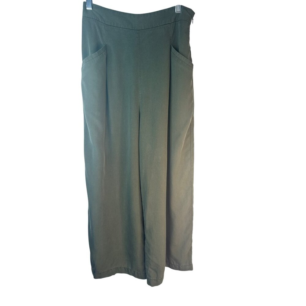 2/$30 ZARA Womens Medium Olive Green Wide Leg Pants - Picture 6 of 15
